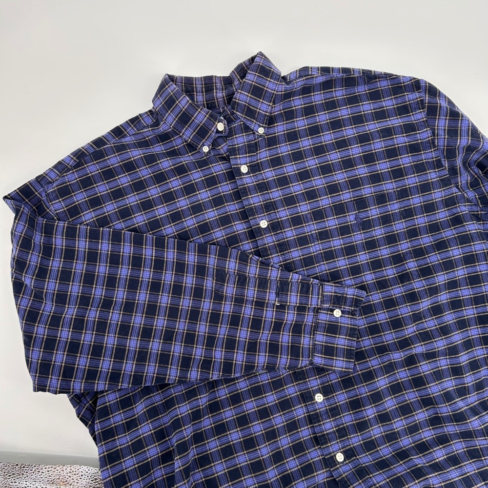 Ralph Lauren Big Shirt Men's Plaid Button Down Casual Long Sleeve Size L‎